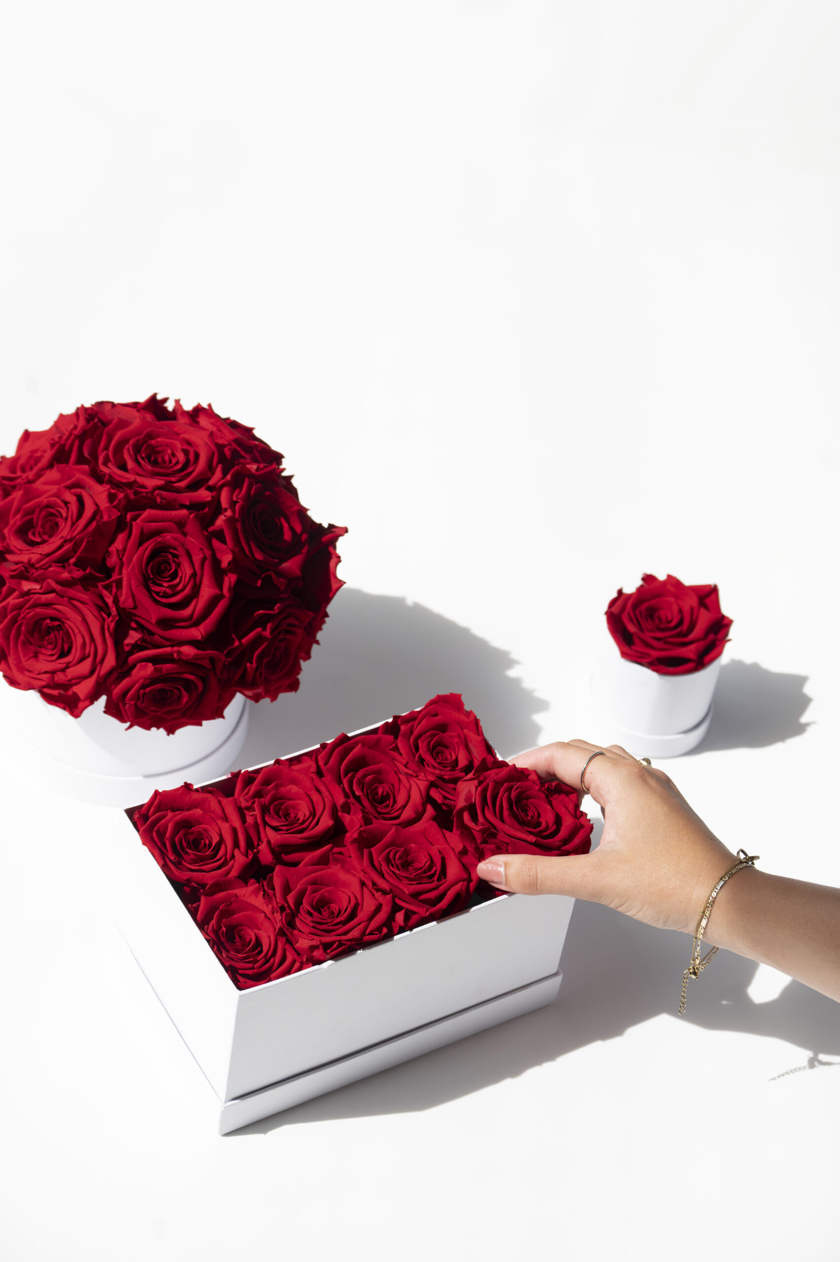 Luxury red preserved roses in a RoseAmor gift box